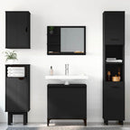 Armario para lavabo madera contrachapada negro 58x33x60 cm