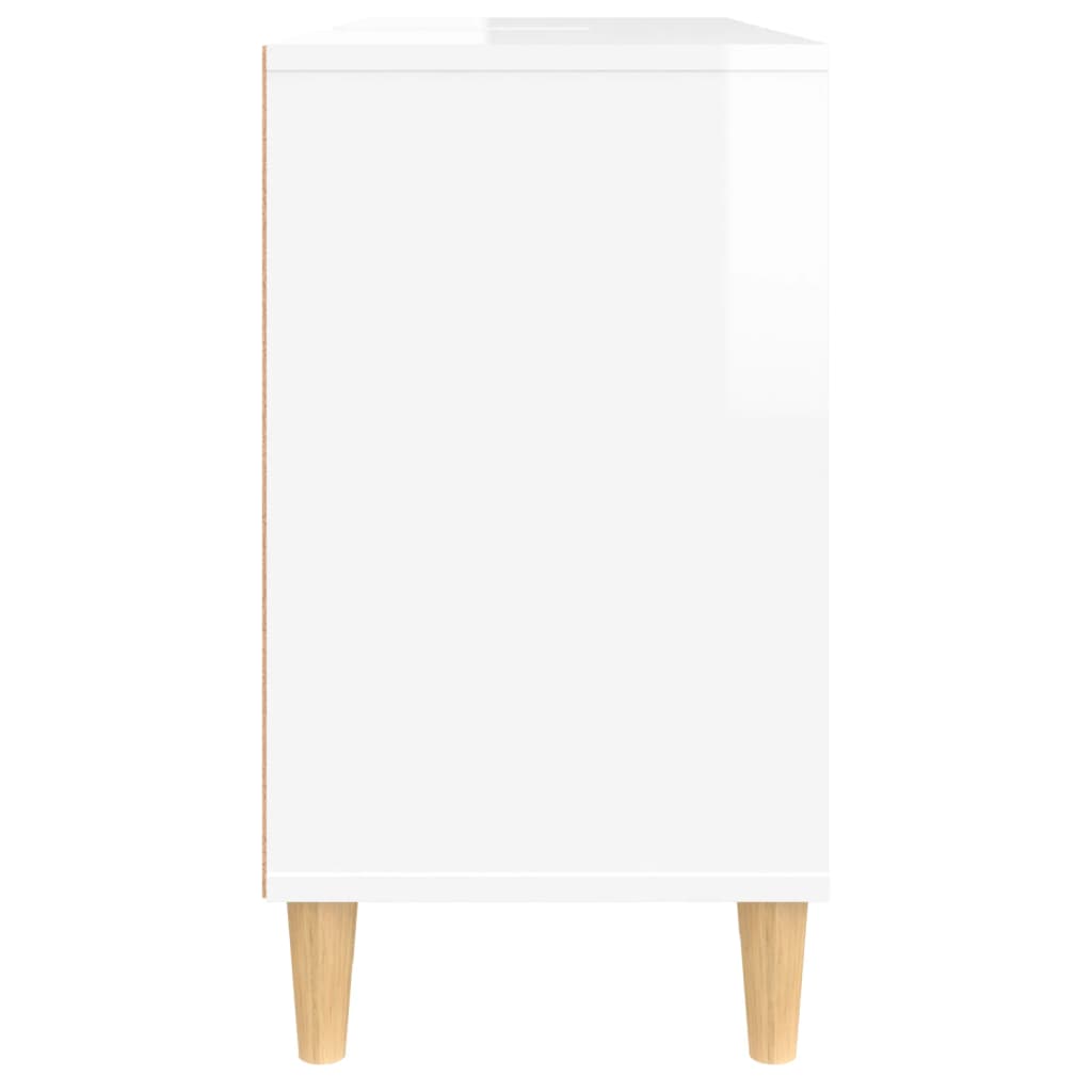 Armario de lavabo madera contrachapada blanco brillo 80x33x60cm