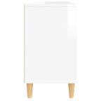 Armario de lavabo madera contrachapada blanco brillo 80x33x60cm