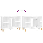 Armario de lavabo madera contrachapada blanco brillo 80x33x60cm