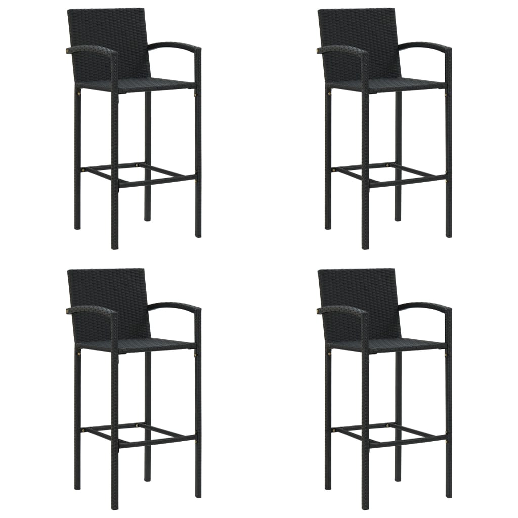 Taburetes altos 2 uds madera de acacia y ratán sintético gris