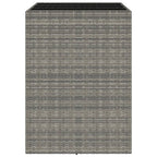 Mesa alta bar con superficie vidrio ratán PE gris 105x80x110 cm