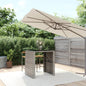 High bar table with glass top grey PE rattan 105x80x110 cm