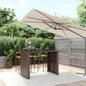 High bar table with glass top grey PE rattan 105x80x110 cm