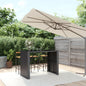 High bar table with glass top grey PE rattan 105x80x110 cm