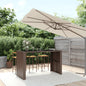 High bar table with glass top grey PE rattan 105x80x110 cm