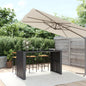 High bar table with glass top grey PE rattan 105x80x110 cm