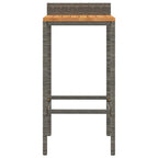 Taburetes altos 2 uds madera de acacia y ratán sintético gris