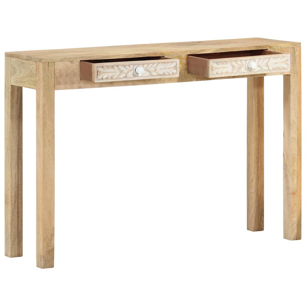 Mesa consola madera maciza de mango decolorada 110x30x75 cm