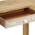 Mesa consola madera maciza de mango decolorada 110x30x75 cm