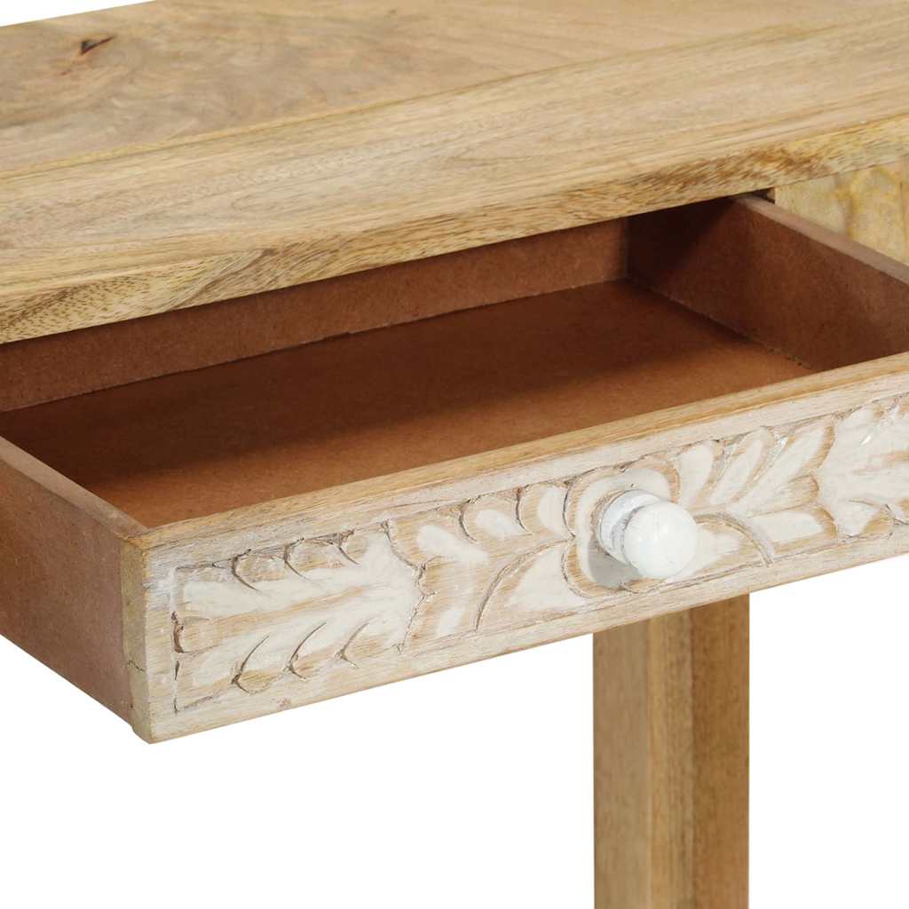 Mesa consola madera maciza de mango decolorada 110x30x75 cm