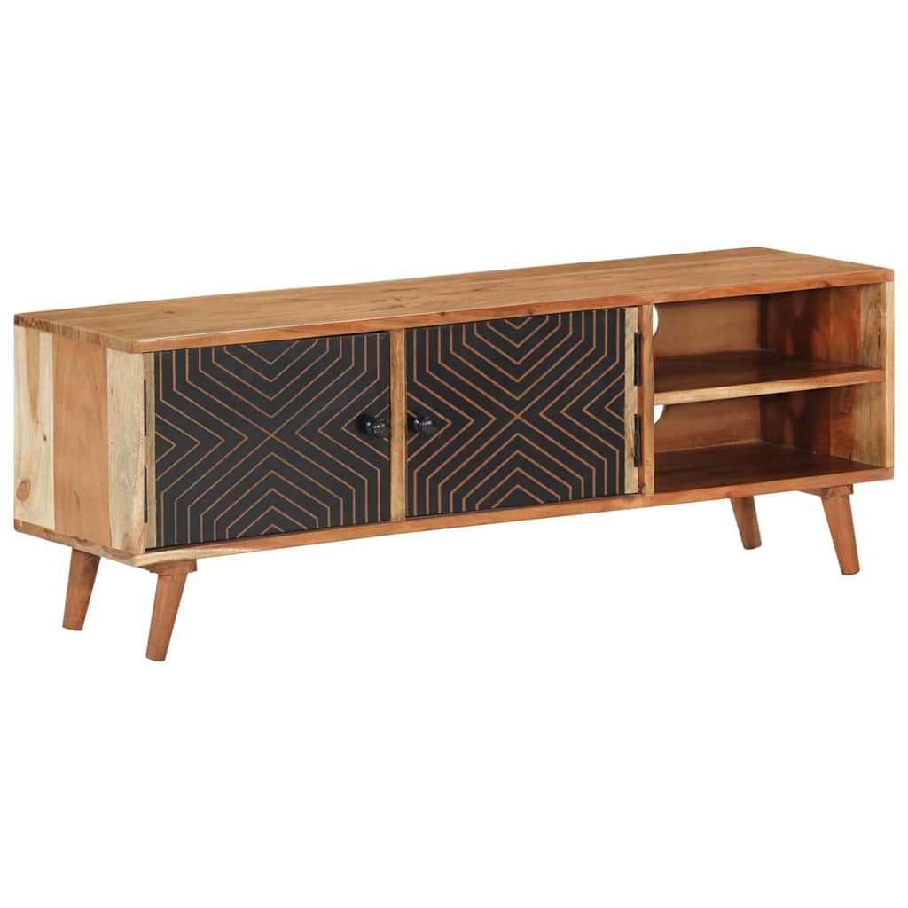 Mueble de TV madera maciza de acacia 112x30x40 cm