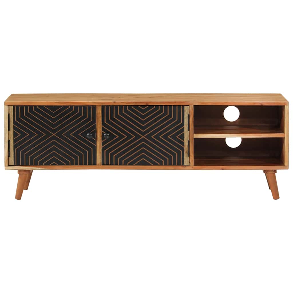 Mueble de TV madera maciza de acacia 112x30x40 cm