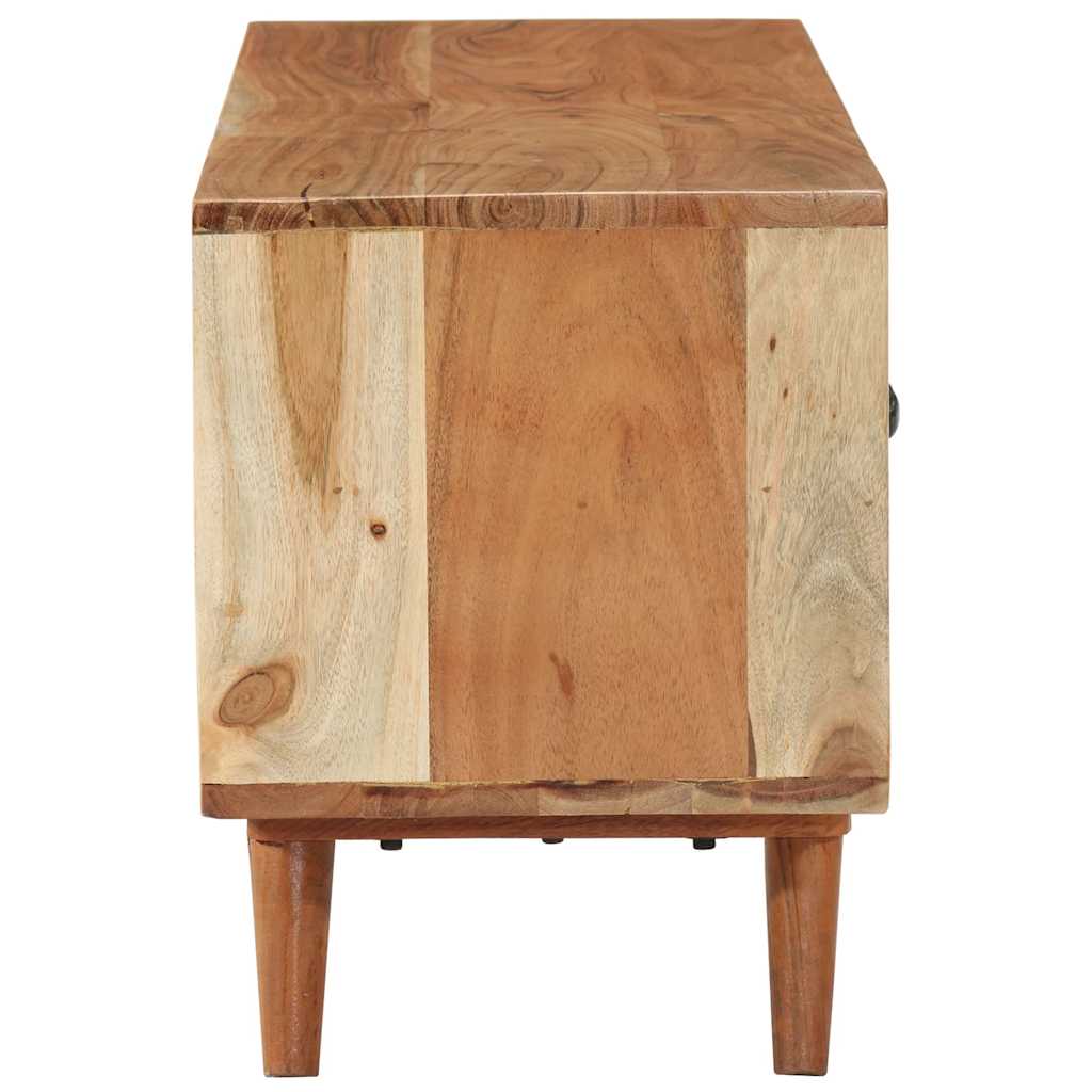 Mueble de TV madera maciza de acacia 112x30x40 cm