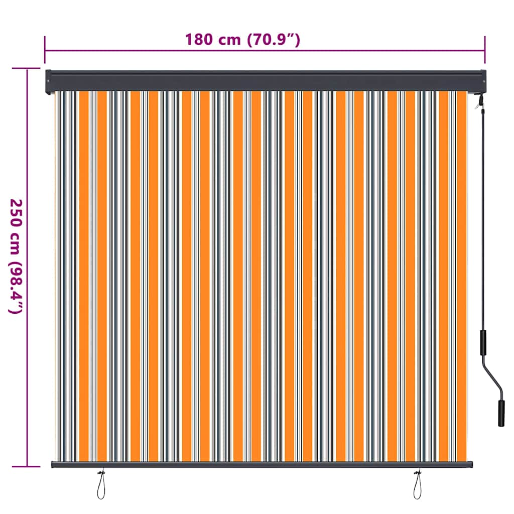 Estor enrollable Amarillo y Azul 180 x 250 cm Tela y Aluminio