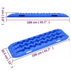 Tablas de tracción 2 unidades nailon azul 106x30,5x7 cm