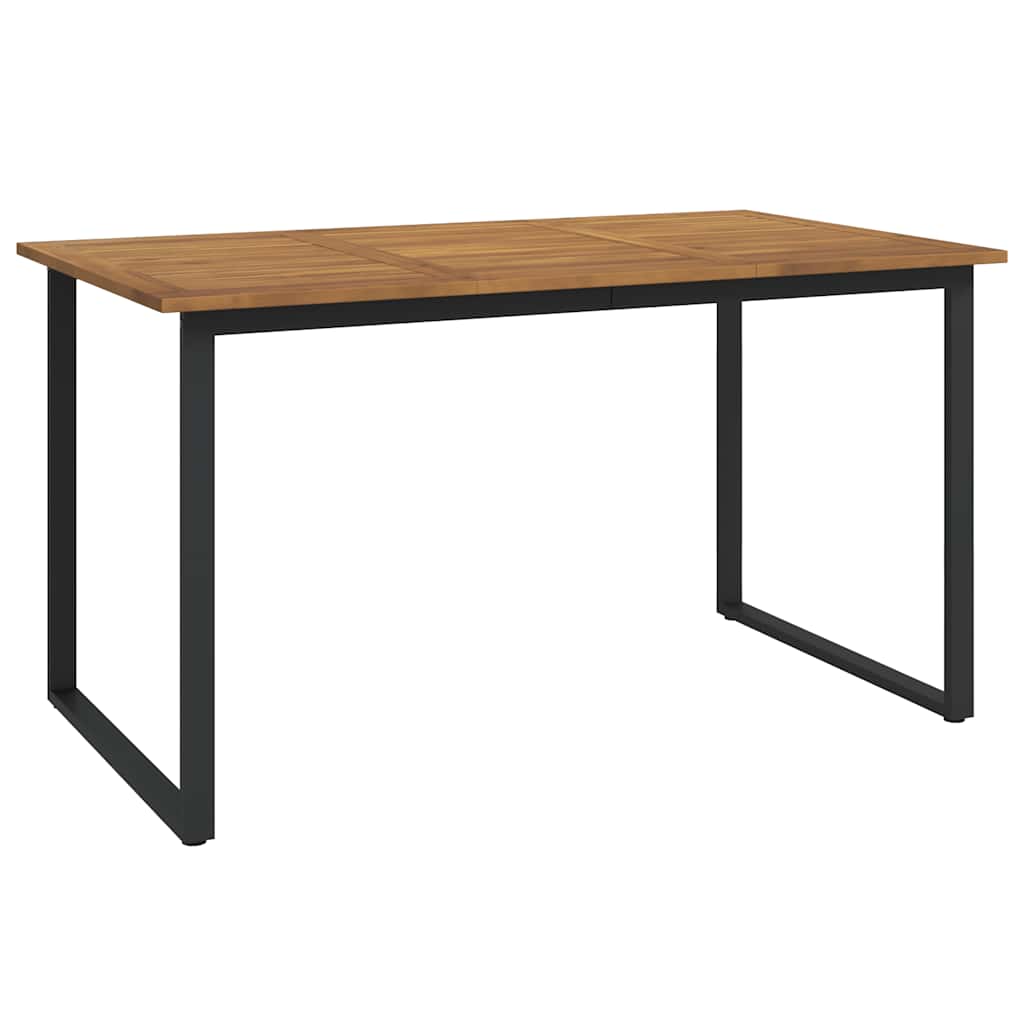 Mesa de jardín con patas en U madera maciza acacia 148x80x75 cm