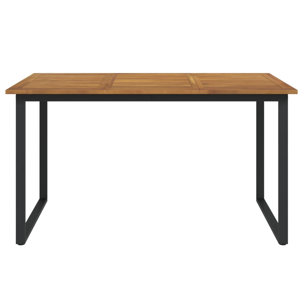 Mesa de jardín con patas en U madera maciza acacia 148x80x75 cm