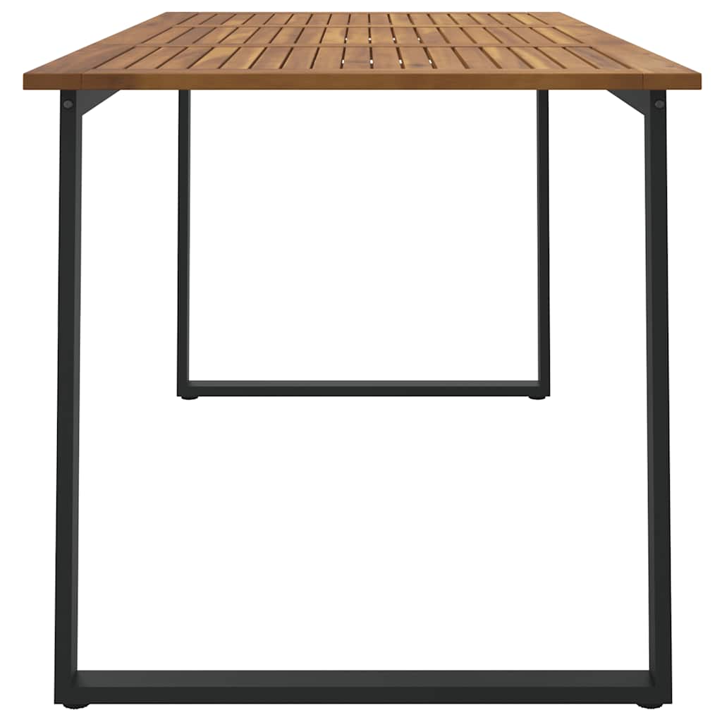 Mesa de jardín con patas en U madera maciza acacia 148x80x75 cm