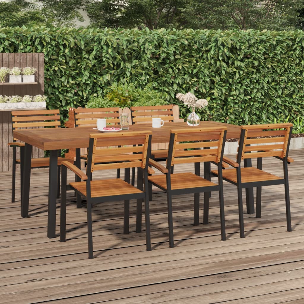 Mesa de jardín madera maciza de acacia 150x90x75 cm