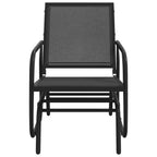 Silla mecedora jardín 2 uds acero y textilene negro 61x76x87 cm