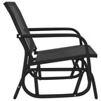 Silla mecedora jardín 2 uds acero y textilene negro 61x76x87 cm