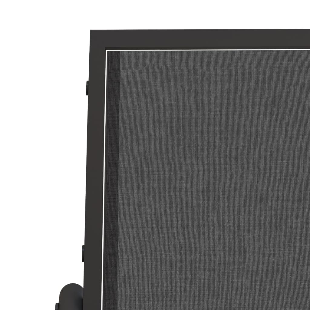Silla mecedora jardín 2 uds acero y textilene negro 61x76x87 cm