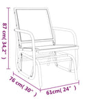 Silla mecedora jardín 2 uds acero y textilene negro 61x76x87 cm