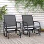 2-Piece Outdoor Rocking Chair Set Steel and Textilene Black 61x76x87 cm