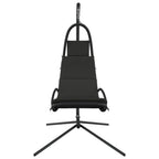 Silla colgante jardín con cojín acero y tela Oxford gris oscuro