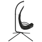 Silla colgante jardín con cojín acero y tela Oxford gris oscuro