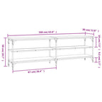 Mueble de TV madera contrachapada gris Sonoma 160x30x50 cm