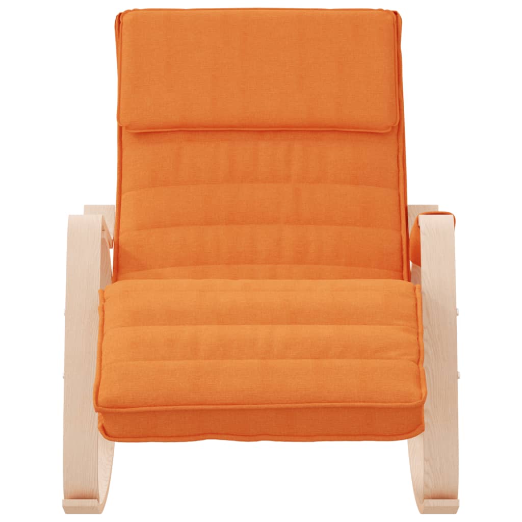 Silla mecedora de tela amarillo oscuro