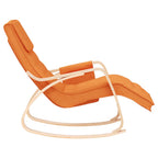 Silla mecedora de tela amarillo oscuro