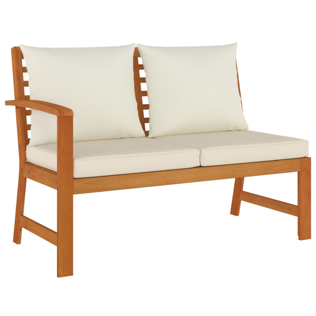 Juego comedor de jardín 4 pzas con cojines madera maciza acacia