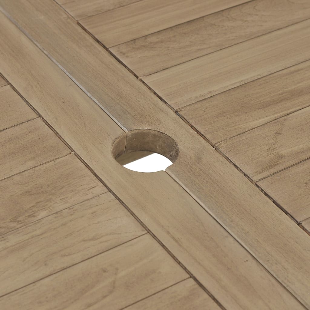 Juego de comedor de jardín 5 piezas madera maciza de teca