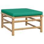 Set de muebles de jardín 10 piezas bambú con cojines verde