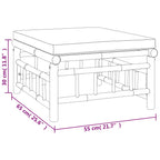 Set de muebles de jardín 4 piezas bambú con cojines gris oscuro