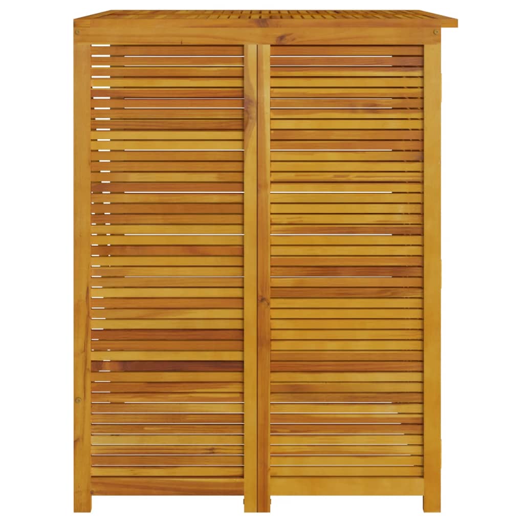 Cobertizo doble para cubo de basura madera acacia 140x89x117 cm