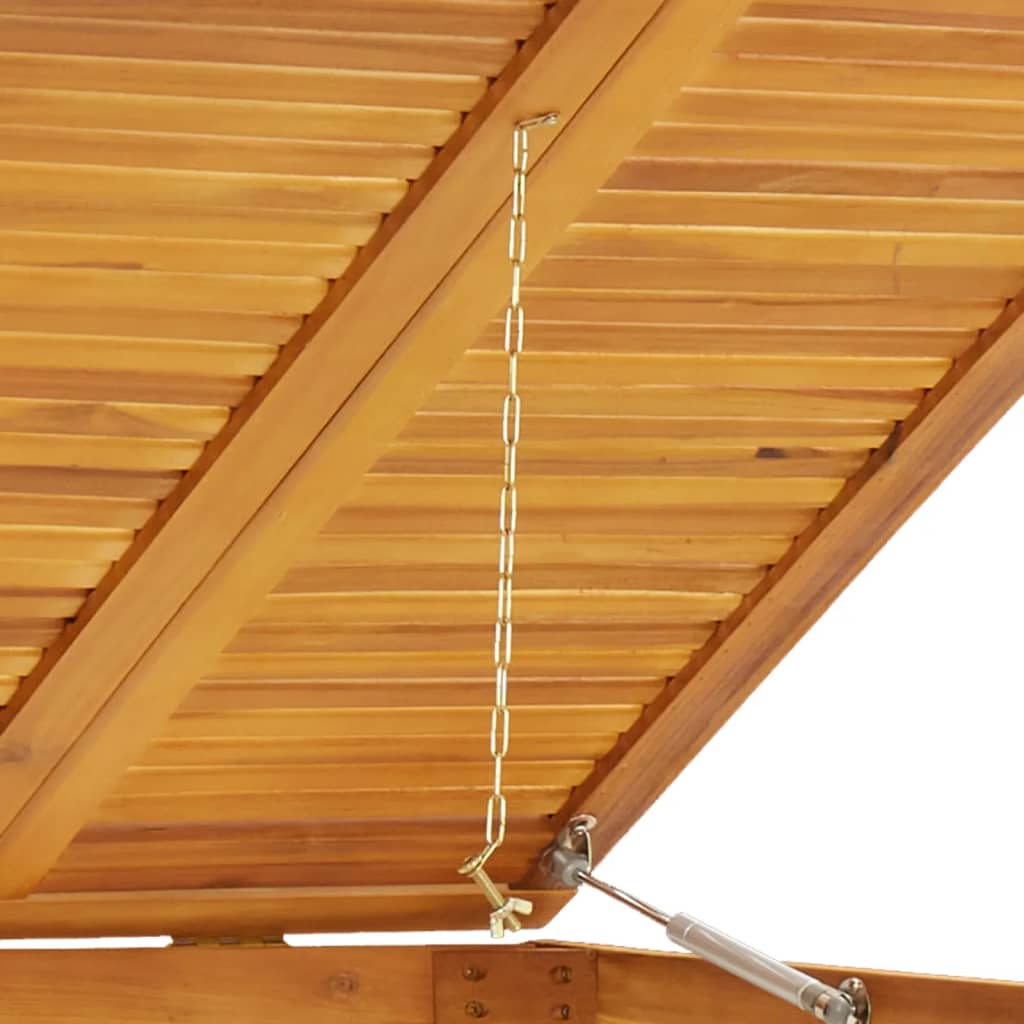 Cobertizo triple para cubo de basura madera acacia 210x89x117cm