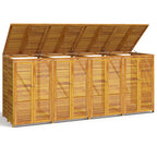 Cobertizo para 4 cubos de basura madera acacia 280x89x117cm