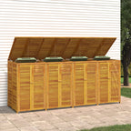 Cobertizo para 4 cubos de basura madera acacia 280x89x117cm