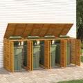 Cobertizo para 4 cubos de basura madera acacia 280x89x117cm