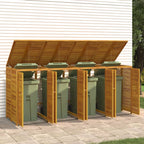 Cobertizo para 4 cubos de basura madera acacia 280x89x117cm