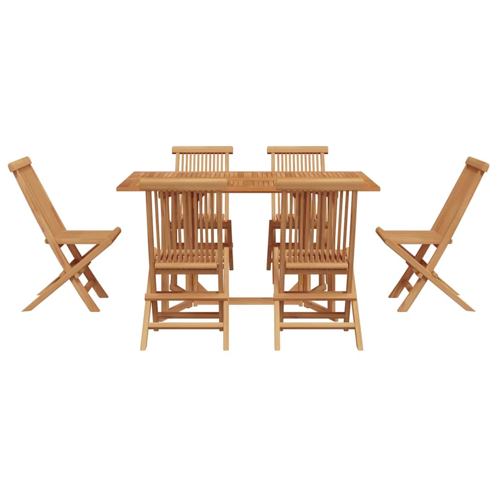 Conjunto de Comedor de Jardín 7 pcs Marrón