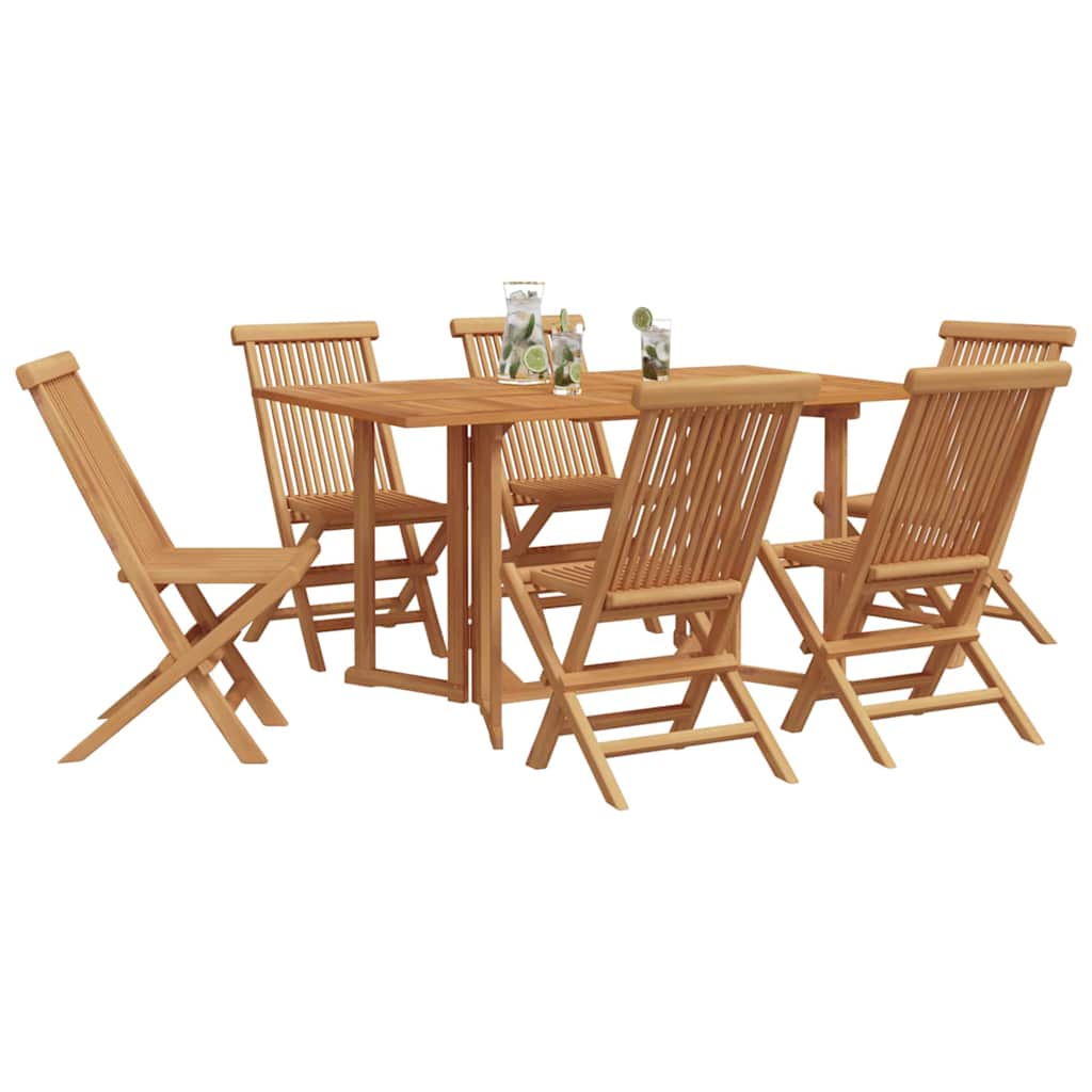 Conjunto de Comedor de Jardín 7 pcs Marrón