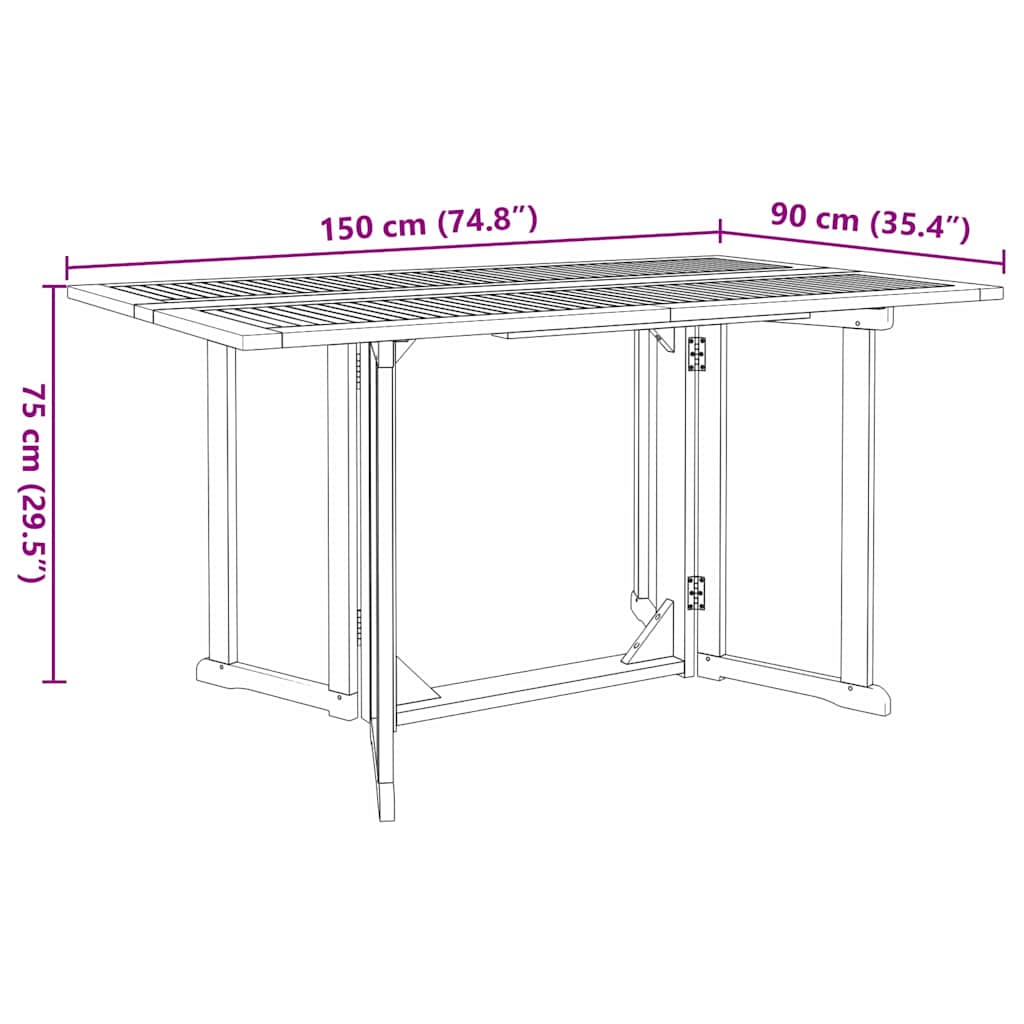 Conjunto de Comedor de Jardín 7 pcs Marrón