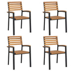 Juego de comedor de jardín 5 pzas madera maciza acacia y metal