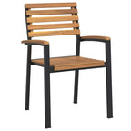 Juego de comedor de jardín 5 pzas madera maciza acacia y metal