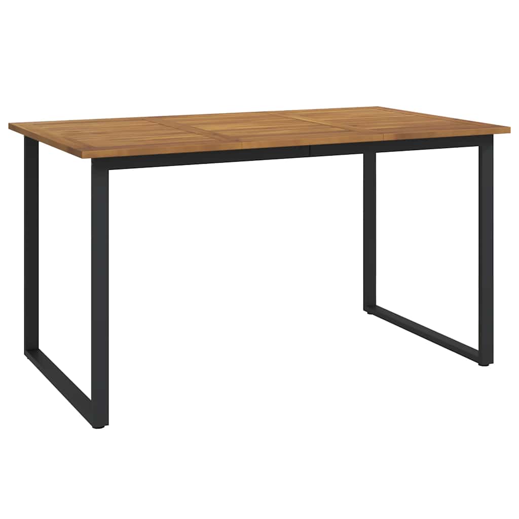Juego de comedor de jardín 5 pzas madera maciza acacia y metal